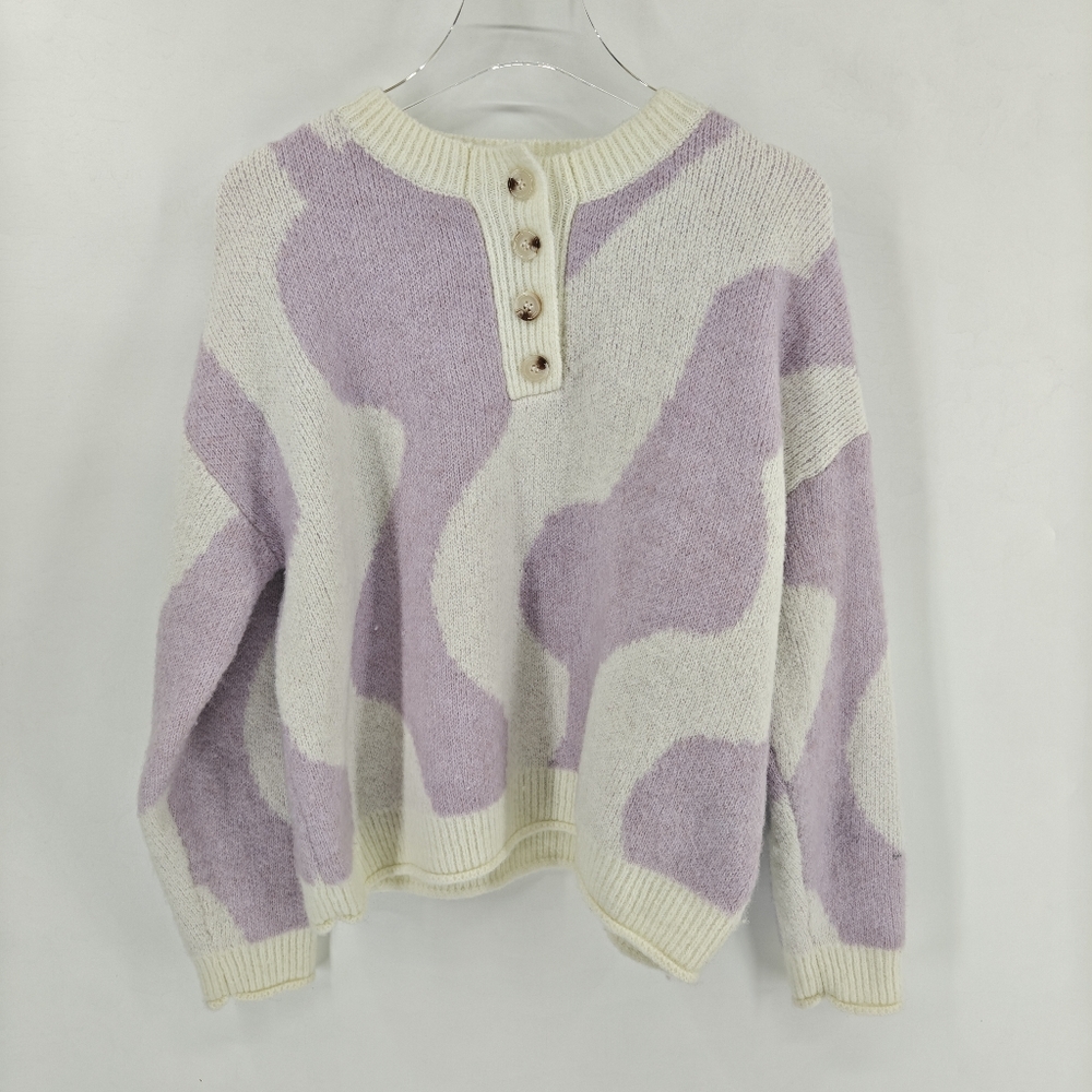 Little Lies purple and white sweater in‎ size M/L.